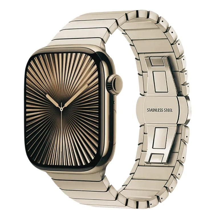 CORREA PULSERA ESLABONES PARA APPLE WATCH SERIE 7-8-9-10-11 DE 44-45-46-49 MM STARLIGHT