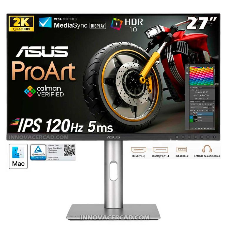 Monitor Professional ProArt 27 PA278QGV IPS, QHD 2560 x 1440 120Hz, HDR-10
