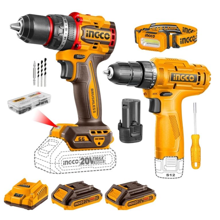 Taladro percutor 66nm 20v+ Taladro 12v