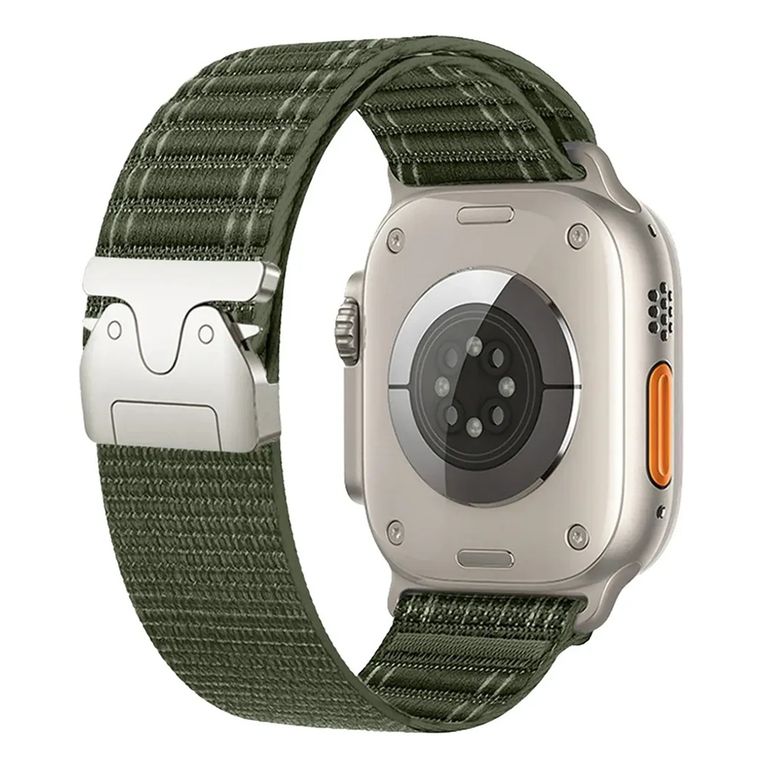 CORREA NYLON LOOP HEBILLA PARA APPLE WATCH 7-8-9-10-11 SE ULTRA 38-40-41-42 MM VERDE