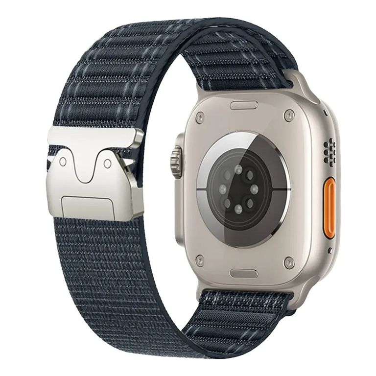 CORREA NYLON LOOP HEBILLA PARA APPLE WATCH 7-8-9-10-11 SE ULTRA 44-45-46-49 MM AZUL