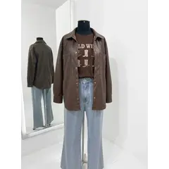 GENERICO - CAMISA CUERINA OVERSIZE DE MUJER URBANA