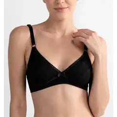 Peter Pan - Brasier Realce Natural Copa B Algodón Negro 7053