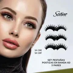 SATINE - Set de Pestañas Postizas en Banda 124F 6D 3 PARES