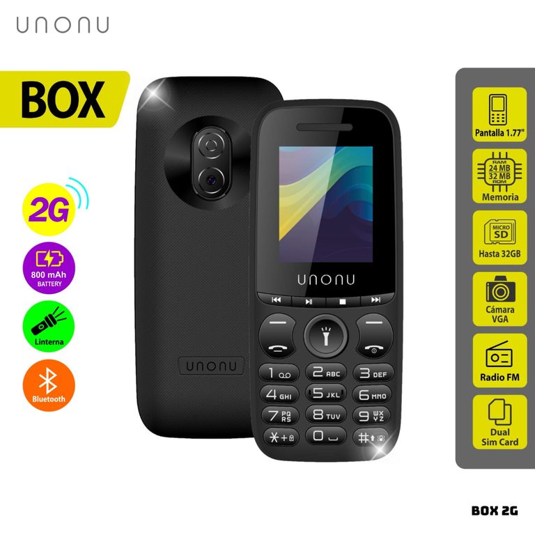 CELULAR BASICO BOX 2G DUAL SIM - NEGRO