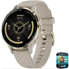 GARMIN - Venu 3S – Smartwatch Fitness GPS Oro Suave/Gris 41mm (Reacondicionado)