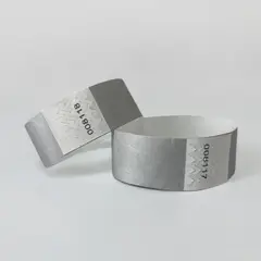 PERU - Pulseras de Identificación TIVEX Plateadas x1000 para Eventos