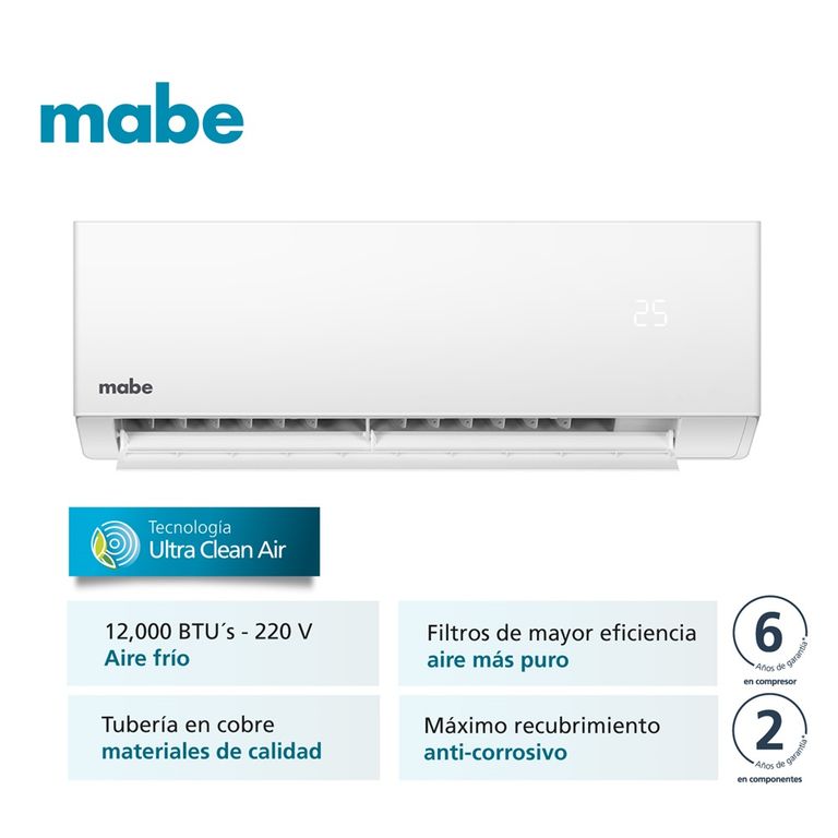 Aire Acondicionado 220v 12000BTU Blanco MMT12CDBWCCBC1