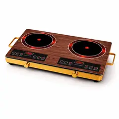 GENERICO - Cocina Electrica De Mesa Ceramica 2 Hornillas 3500W