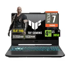 ASUS - Laptop Tuf Gaming A15, 15.6", Ryzen 7 7445HS, 16GB DDR5, SSD 512GB, RTX 3050 4GB, FreeDos