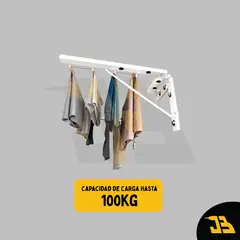 J3 RACKS - Tendedero de ropa plegable 4 filas blanco reforzado extensible 3M 100KG