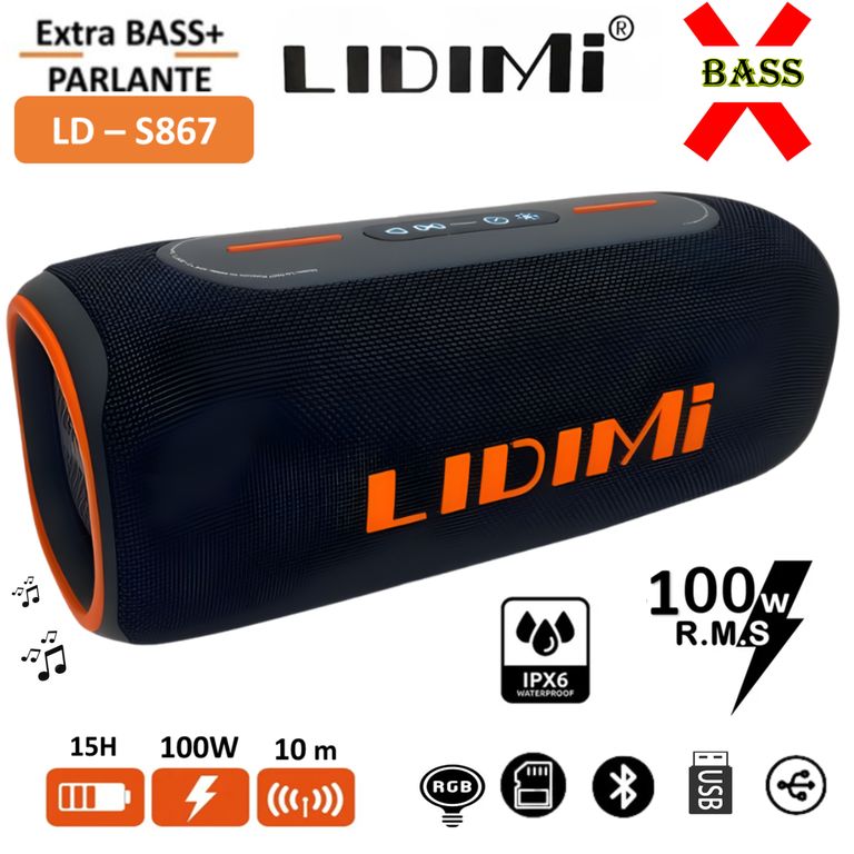 Parlante Portátil LD- S867 Bluetooth 100W