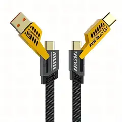 GENERICO - Cable USB 4 en 1 Tipo C / Lightning / Micro USB Carga Rápida Nylon Reforzado Multidispositivo