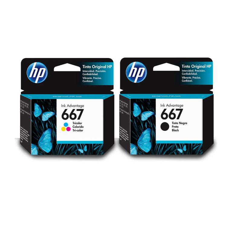 Pack Tintas 667 Negra + 667 Tricolor