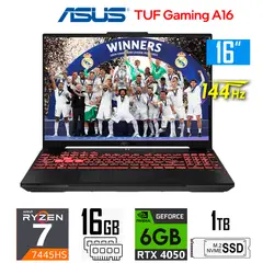 ASUS - Laptop TUF Gaming A16 Ryzen 7-7445HS 16gb Ram 1tb ssd Nvidia RTX4050 6gb 16 WUXGA IPS 144Hz