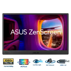 ASUS - Monitor portátil ZenScreen MB169CK Full HD, IPS, doble USB tipo C