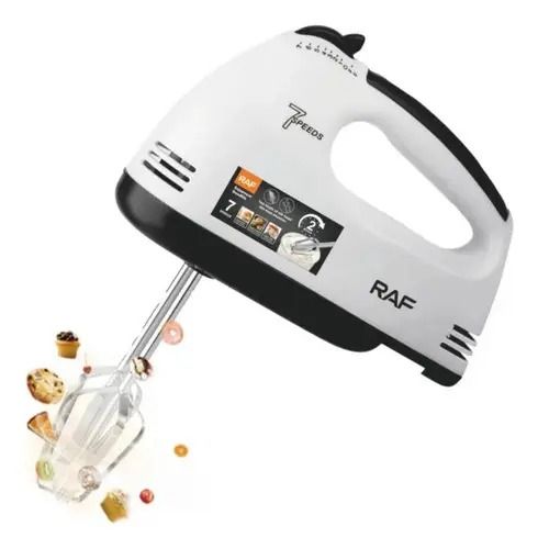Batidora de Mano Eléctrica RAF 260W 7 Velocidades con Varillas Acero Inoxidable Repostería Cocina