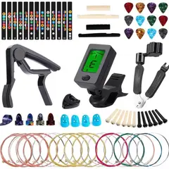 GENERICO - KIT AFINADOR DE GUITARRA 60 PIEZAS ACCESORIOS