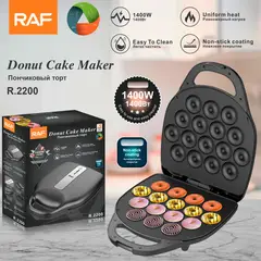 RAFF - Máquina para Donas Eléctrica RAF 1400W Antiadherente 16 Cavidades Donut Maker