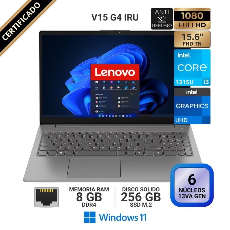Laptop V15 G4 IRU, 15.6" FHD TN, Core i3 1315U 13va GEN, RAM 8GB, SSD 256GB, Windows 11 Pro