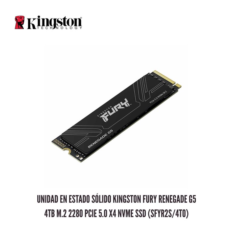 Unidad en Estado Sólido FURY Renegade G5 4TB M.2 2280 PCIe 5.0 x4 NVMe SSD