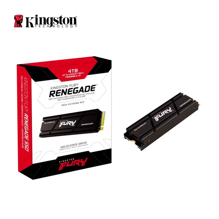 Unidad en Estado Sólido FURY Renegade 4TB M.2 2280 PCIe 4.0 x4 NVMe SSD con Disipador