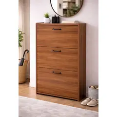 GENERAL - MUEBLE ZAPATEROS MODERNO DE MADERA 3 NIVELES