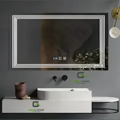 GREEN HOUSE - ESPEJO INTELIGENTE MOD CELINE ANTIEMPAÑO + RELOJ 100x70cm