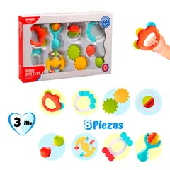 HUANGER - Set de 8 Sonajeros para Bebé de 0 -12 meses - Juguetes Sensorial y Mordedores