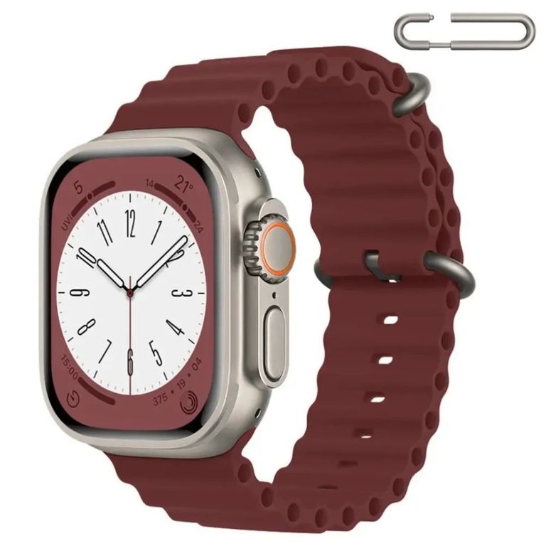 Correa Ocean Ultra para Apple Watch Color Vino Hebilla Ajustable Titanio