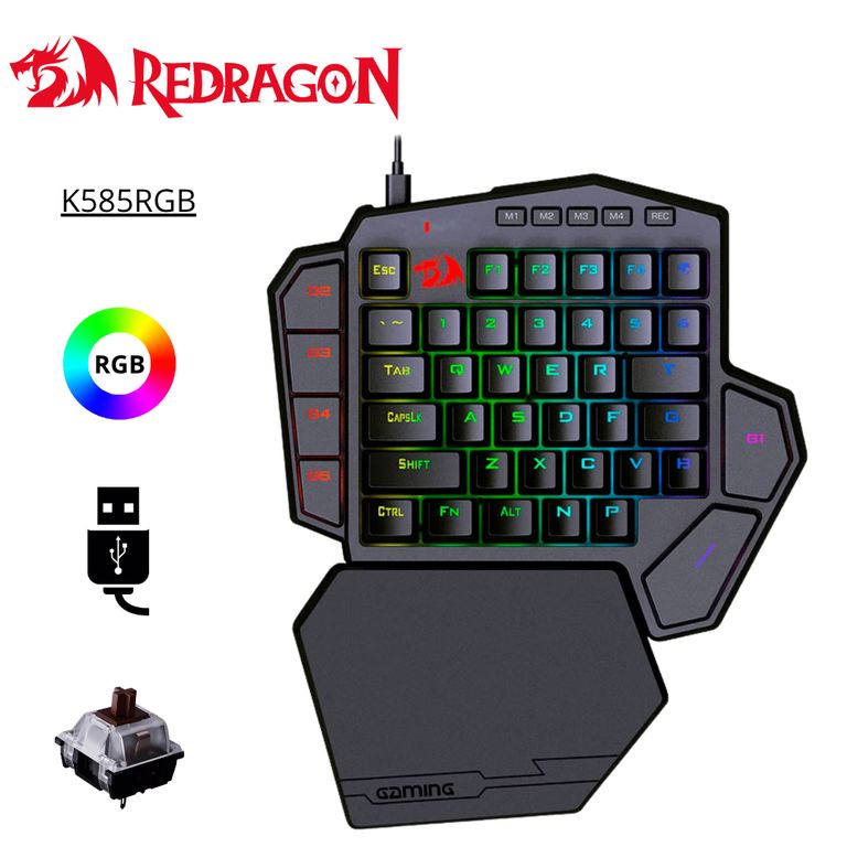 Teclado Gamer K585RGB DITI RGB Mecánico Una Mano