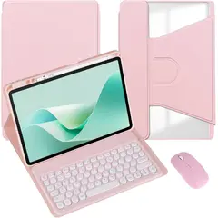 PUREPOWER - Funda con teclado giratoria de español Ñ y Raton para Lenovo Tab M11 y K11 2024 (Modelo: TB330FU)