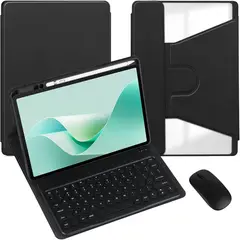 PUREPOWER - Funda con teclado giratoria de español Ñ y Raton para Lenovo Tab M11 y K11 2024 (Modelo: TB330FU)