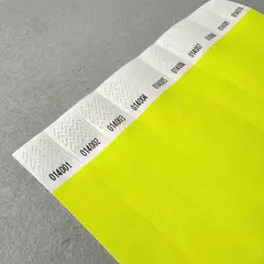 PERU - Brazaletes Tyvek Amarillo Neón 3/4" x1000 Unidades Control de Acceso Eventos Flink