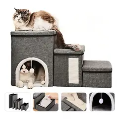 QUE PATAS PET SHOP - Casa Escalera Almacenero 5 en 1 Para Mascotas