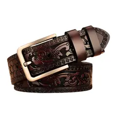 GENERICO - CINTURÓN DE CUERO CON ESTAMPADO DE PIEL DE VACA