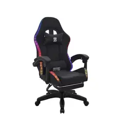 BONNO - Silla Gamer Play con Reposapiés y Luces RGB Negro