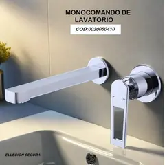 FRATELLI - MEZCLADORA MONOCOMANDO DE LAVATORIO A PARED CROMADO