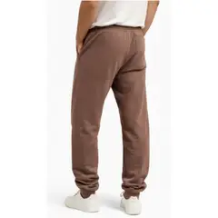 ENKI - Pantalón Jogger Hombre Marrón Franela Algodón