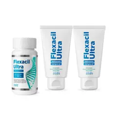 FLEXACIL - 1 ULTRA CAPSULAS + 2 ULTRA CREMA - Alivio Rápido y Natural para el Dolor Articular