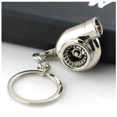 OEM - Llavero Deportivo Turbo Cromado Plateado