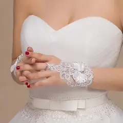 GENERICO - GUANTES BLANCO DE NOVIA . PARA MATRIMONIO Y BODAS
