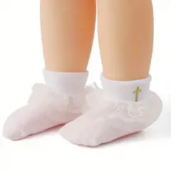 GENERICO - MEDIAS  PARA BAUTIZO PARA BEBE -(0 HASTA 12 MESES )