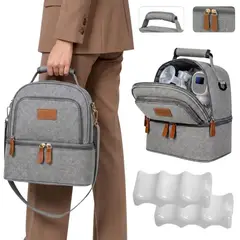 DAUER - Cooler Bag de Lactancia Conservador de Leche Materna incluye 2 Bloques de Hielo con Gel