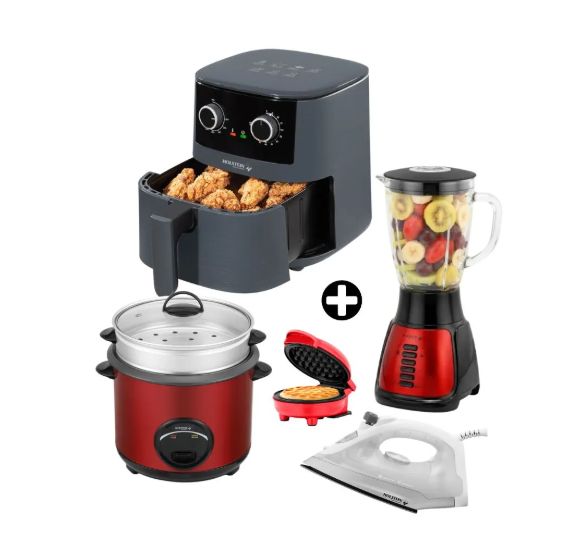 COMBO Holstein: Freidora - Plancha + Olla+Licuadora + Waflera