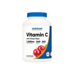 Nutricost - VITAMIN C 1000 MG WITH ROSE HIPS VITAMINA C 1000 MG CON ROSA MOSQUETA 240 CAPSULES
