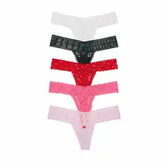 VICTORIA'S SECRET - CALZON HILO PACK 5 ENCAJE VICTORIAS SECRET