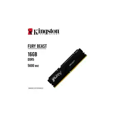 KINGSTON - MEMORIA RAM 16GB5600MHZ DDR5 FURY BEAST KF556C40BB-16 NEGRO