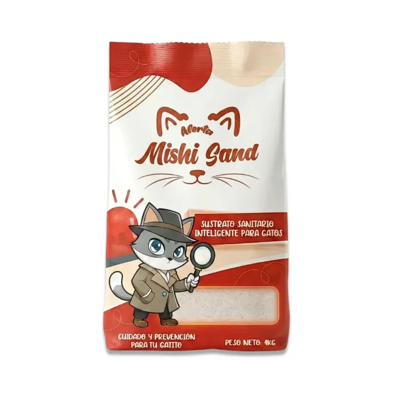 Mishi Sand Alerta Sustrato Arena para Gatos Cristales Sanitarios 4 Kg