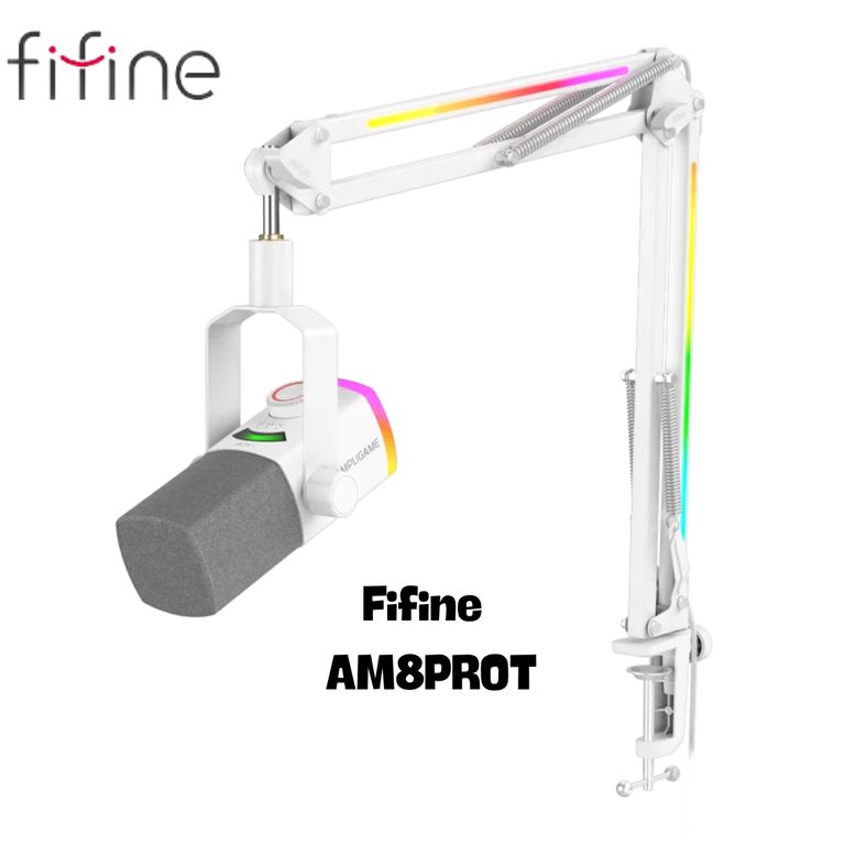 Micrófono AM8PROT WHITE con Brazo